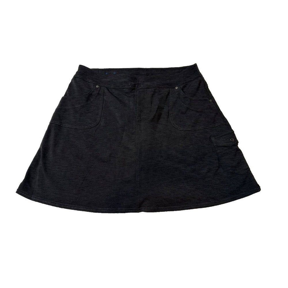 Kuhl Women's Charcoal Grey Athletic Skort Pull On Pockets LG